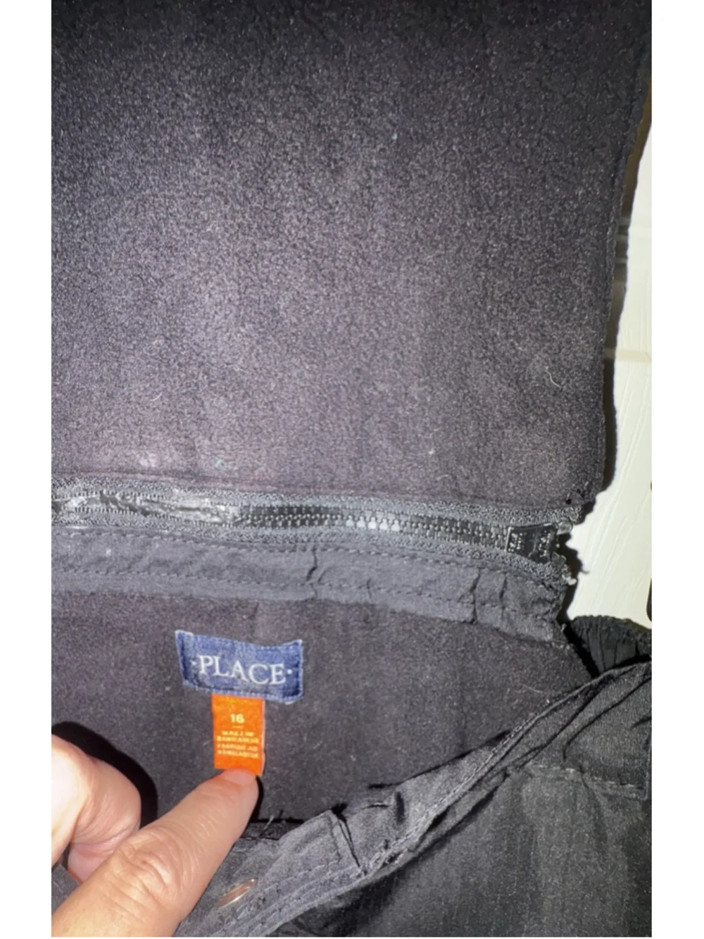 Children’s Place Black Fleece-Lined Snow Pants Bibs size 16 Boys Girls